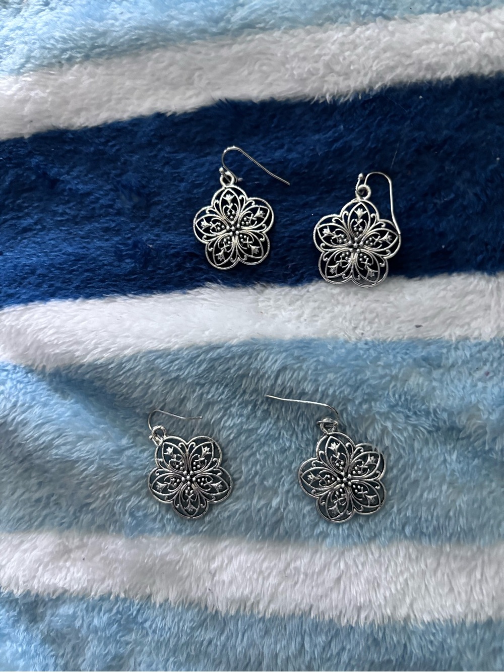 Two Pairs silver Dangle Earrings